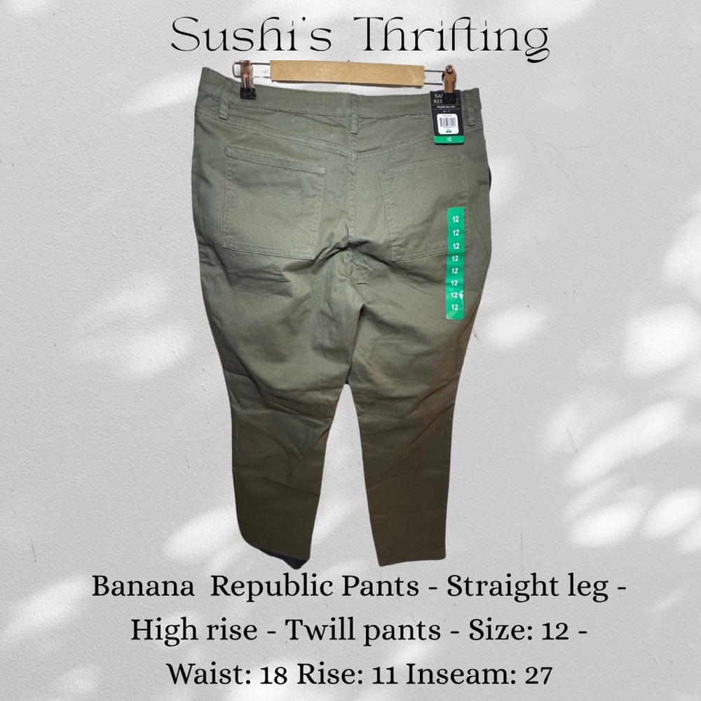 Banana Republic Green High Rise Jeans Straight Leg - Picture 2 of 8